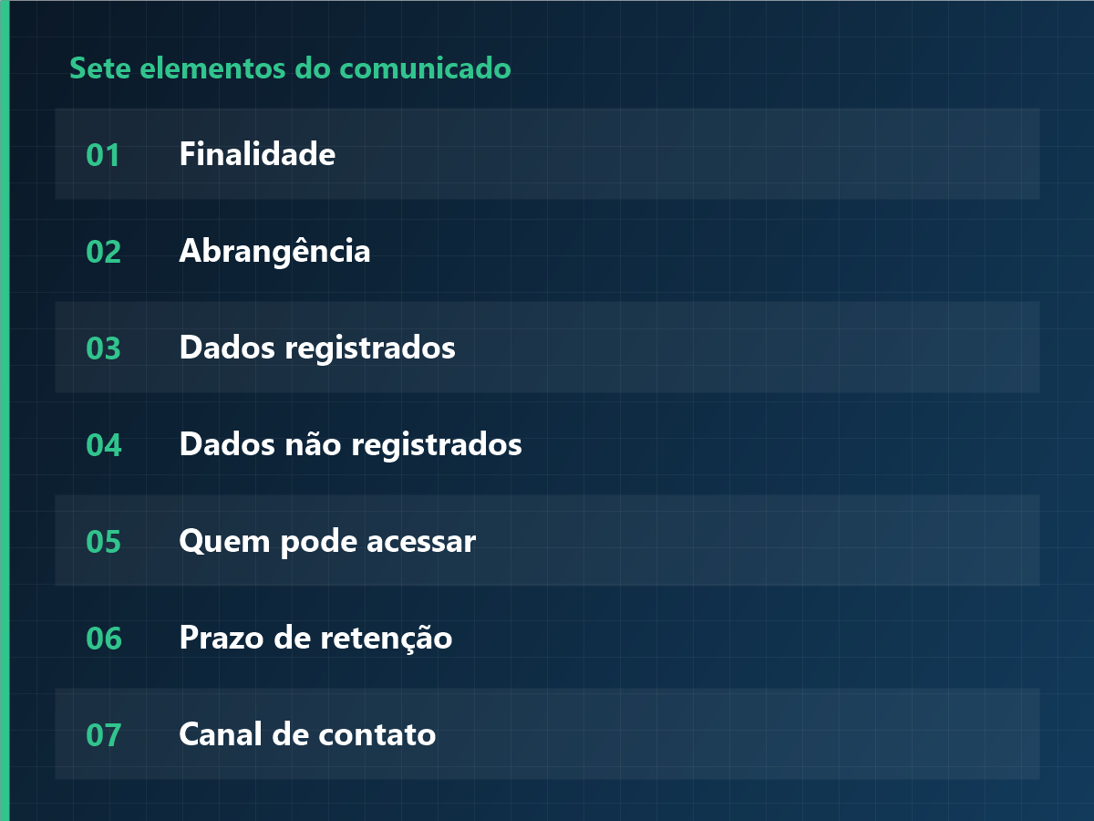 Sete elementos do comunicado